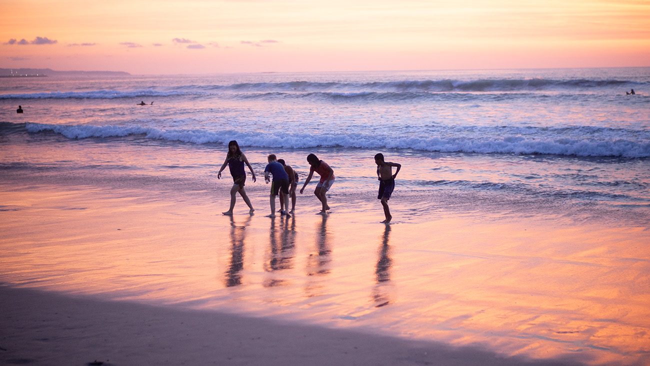 family enjoy in beach