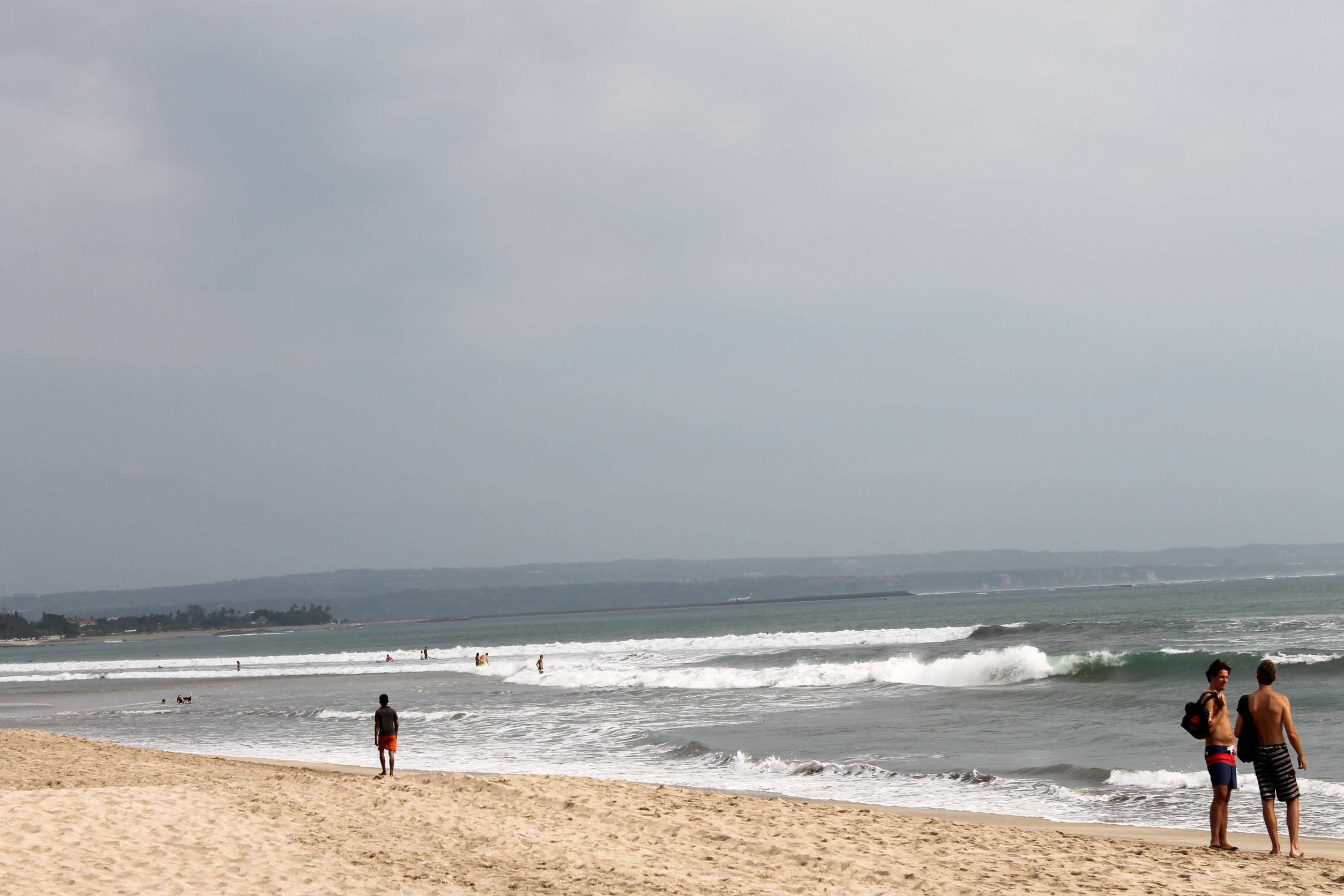 Dark clouds gathering over the beach