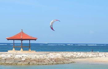 Kite surfing on Sanur beach