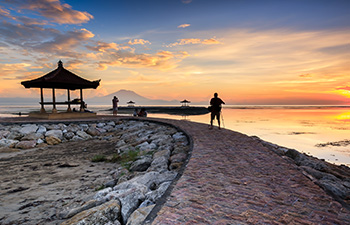Sunset by gazebo at Sanur