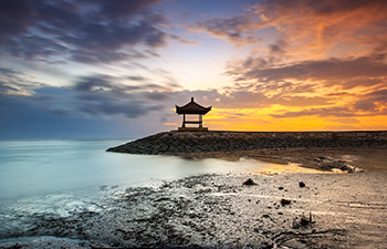 Sanur gazebo at sunrise